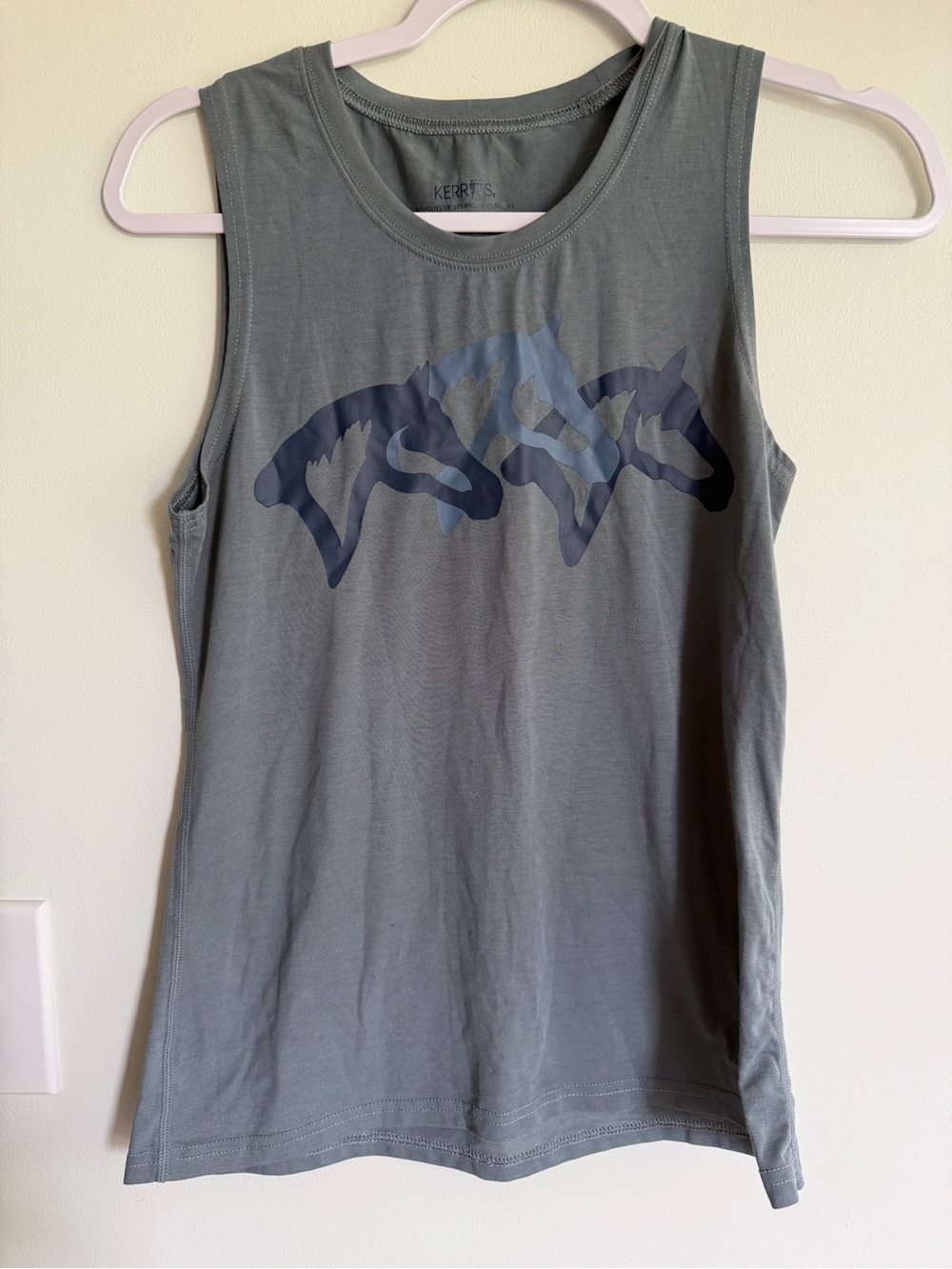 Kerrits Cobalt Graphic Sleeveless Tank Top with Navy Horse Design Equestrian